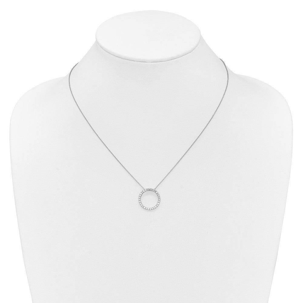LGGN 14k White Gold 1/2 carat Lab Grown Diamond VS/SI+ G+ 18 inch Round Pendant Necklace