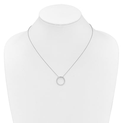 LGGN 14k White Gold 1/2 carat Lab Grown Diamond VS/SI+ G+ 18 inch Round Pendant Necklace