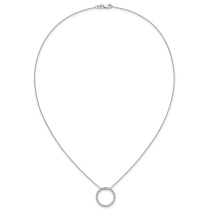 LGGN 14k White Gold 1/2 carat Lab Grown Diamond VS/SI+ G+ 18 inch Round Pendant Necklace