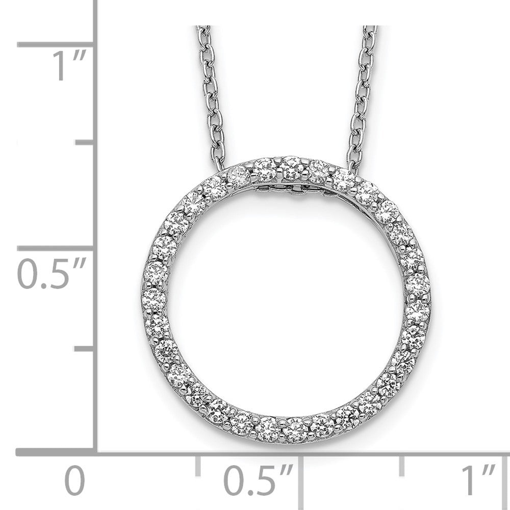 LGGN 14k White Gold 1/2 carat Lab Grown Diamond VS/SI+ G+ 18 inch Round Pendant Necklace