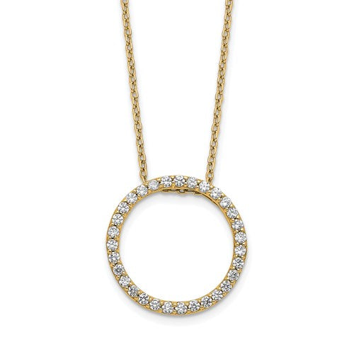 14k 1/2 carat Lab Grown Diamond VS/SI+ G+ 18 inch Round Pendant Necklace