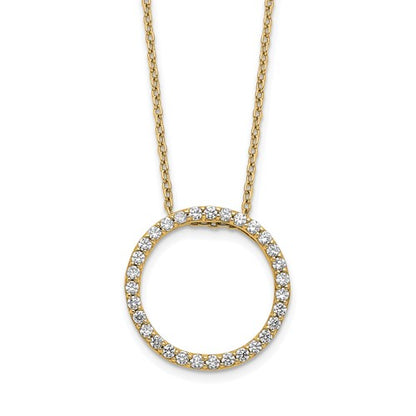 14k 1/2 carat Lab Grown Diamond VS/SI+ G+ 18 inch Round Pendant Necklace