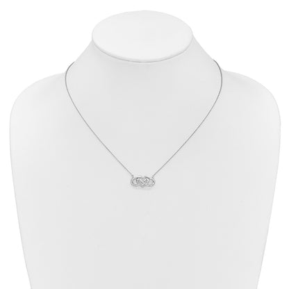LGWN 14k White Gold 1/5 carat Lab Grown Diamond VS/SI+ G+ Complete 18 inch Infinity Heart Necklace