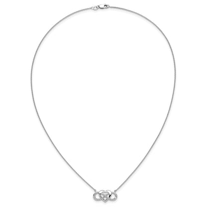 LGWN 14k White Gold 1/5 carat Lab Grown Diamond VS/SI+ G+ Complete 18 inch Infinity Heart Necklace