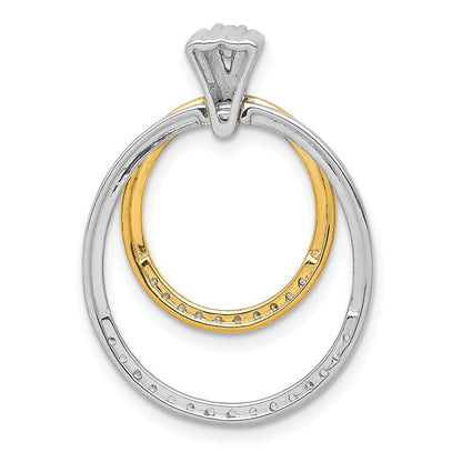 LGYP 14k Two Tone 1/4 carat Lab Grown Diamond VS/SI+ G+ Complete Double Circle Dangle Pendant