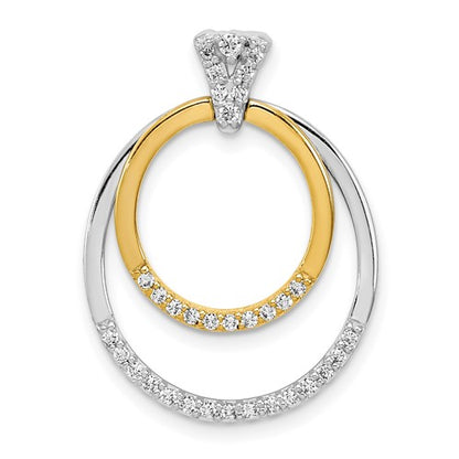LGYP 14k Two Tone 1/4 carat Lab Grown Diamond VS/SI+ G+ Complete Double Circle Dangle Pendant