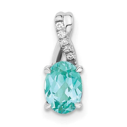 LGWP Pure Serenity 14k White Gold .03 carat Lab Grown Diamond VS/SI+ G+ and Lab Created Paraiba Teardrop Pendant