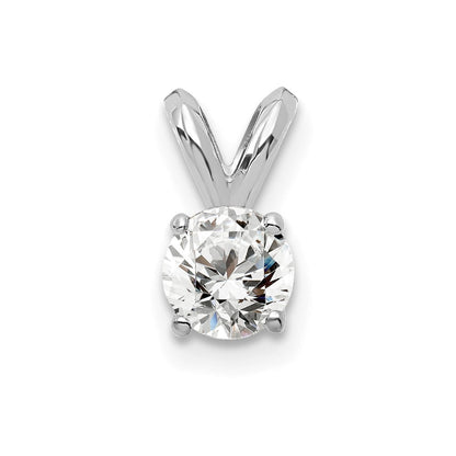 LGWP 14k White Gold 1/4 carat Lab Grown Diamond VS+ F+ Round Complete Four Prong Solitaire Pendant