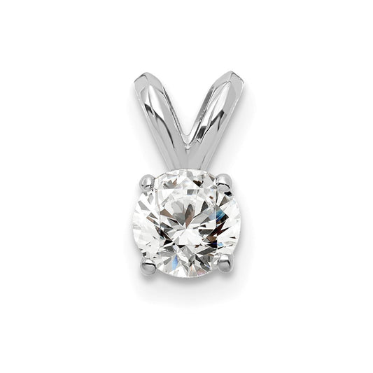 LGWP 14k White Gold 1/4 carat Lab Grown Diamond VS+ F+ Round Complete Four Prong Solitaire Pendant