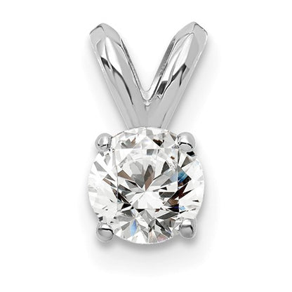 LGWP 14k White Gold 1/4 carat Lab Grown Diamond VS+ F+ Round Complete Four Prong Solitaire Pendant