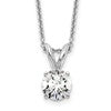 LGWN 14k White Gold 1/2 carat Lab Grown Diamond VS+ F+ Round Complete Four Prong 18 inch Solitaire Pendant Necklace