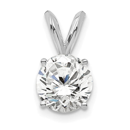 LGWP 14k White Gold 3/4 carat Lab Grown Diamond VS+ F+ Round Complete Four Prong Solitaire Pendant