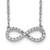 LGGN 14k White Gold 1/6 carat Lab Grown Diamond VS/SI+ G+ Complete 18 inch Infinity Symbol Necklace