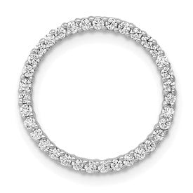 14k White Gold 1/3 carat Lab Grown Diamond VS/SI+ G+ Circle Chain Slide Pendant