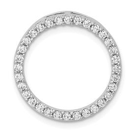 LGWP 14k White Gold 1/2 carat Lab Grown Diamond VS/SI+ G+ Circle Chain Slide Pendant