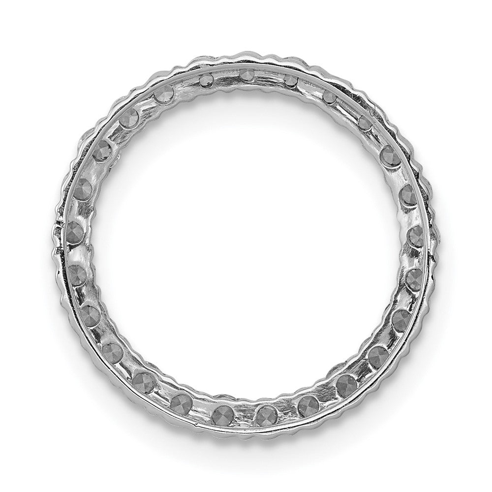 LGWP 14k White Gold 1/2 carat Lab Grown Diamond VS/SI+ G+ Circle Chain Slide Pendant