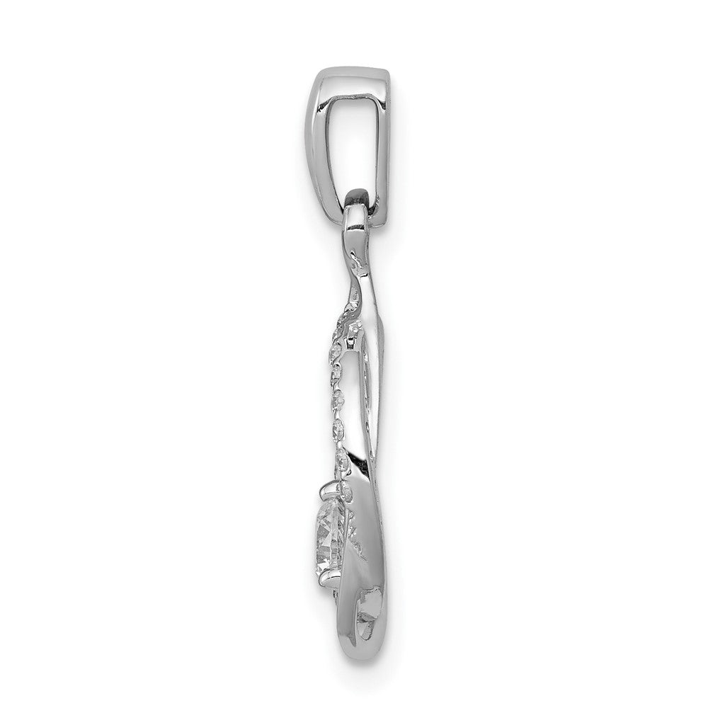 LGWP 14k White Gold 1/3 carat Lab Grown Diamond VS/SI+ G+ Complete Fashion Circle and Teardrop Pendant
