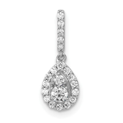 LGWP 14k White Gold 1/4 carat Lab Grown Diamond VS/SI+ G+ Complete Teardrop Dangle Pendant