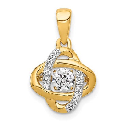 LGYP 14k 1/3 carat Lab Grown Diamond VS/SI+ G+ Complete Vibrant Fashion Love Knot Pendant