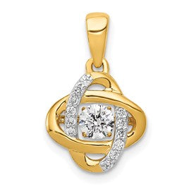 LGYP 14k 1/3 carat Lab Grown Diamond VS/SI+ G+ Complete Vibrant Fashion Love Knot Pendant