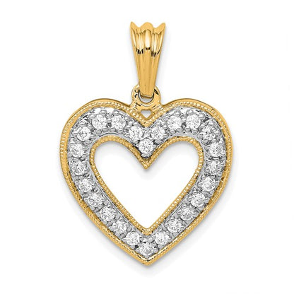 LGYP 14k 1/3 carat Lab Grown Diamond VS/SI+ G+ Complete Heart Pendant