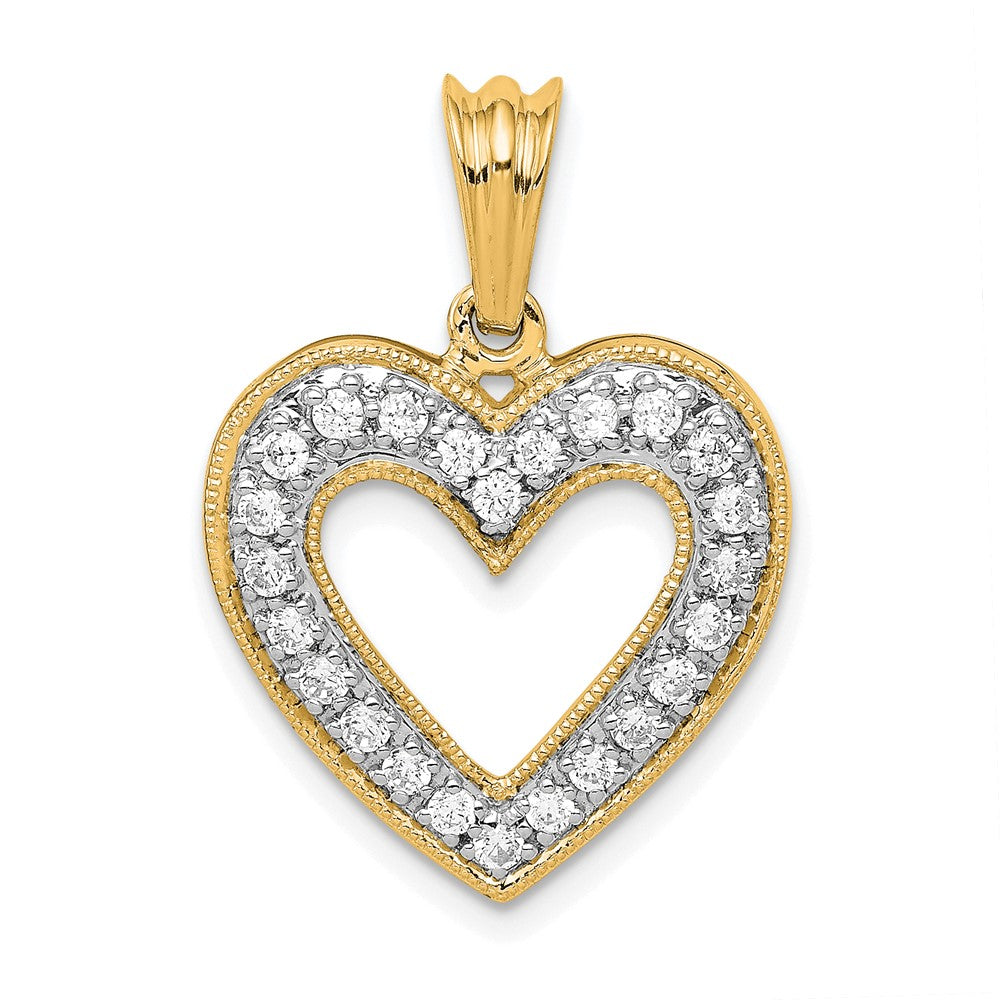 LGYP 14k 1/3 carat Lab Grown Diamond VS/SI+ G+ Complete Heart Pendant