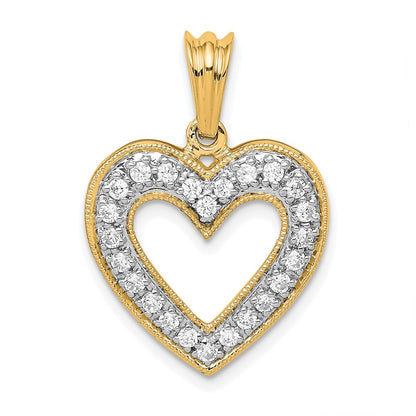 LGYP 14k 1/3 carat Lab Grown Diamond VS/SI+ G+ Complete Heart Pendant