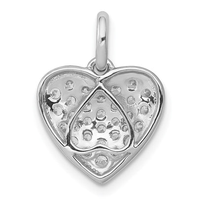 LGGP 14k White Gold 1/2 carat Lab Grown Diamond VS/SI+ G+ Complete Cluster Heart Pendant