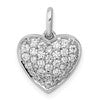 LGGP 14k White Gold 1/2 carat Lab Grown Diamond VS/SI+ G+ Complete Cluster Heart Pendant