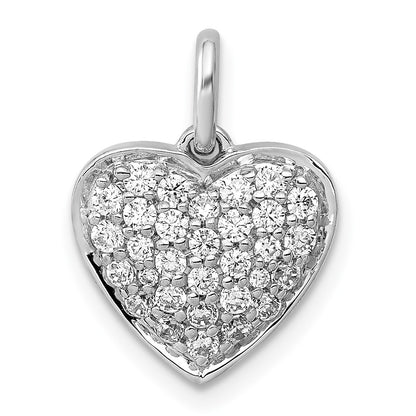 LGGP 14k White Gold 1/2 carat Lab Grown Diamond VS/SI+ G+ Complete Cluster Heart Pendant