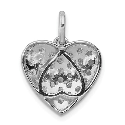 LGWP 14k White Gold 1 carat Lab Grown Diamond VS/SI+ G+ Complete Cluster Heart Pendant