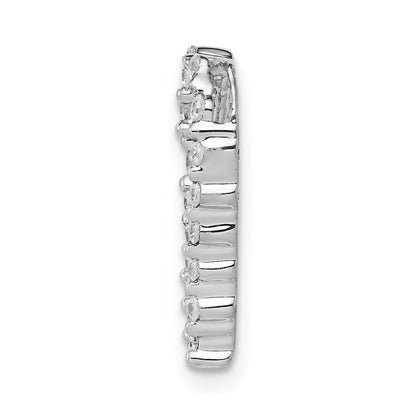 LGWP 14k White Gold 1/5 carat Lab Grown Diamond VS/SI+ G+ Complete Heart Chain Slide Pendant