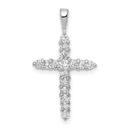 LGGC14k White Gold 1/2 carat Lab Grown Diamond VS/SI+ G+ Complete Cross Pendant