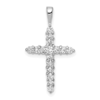 LGGC14k White Gold 1/2 carat Lab Grown Diamond VS/SI+ G+ Complete Cross Pendant