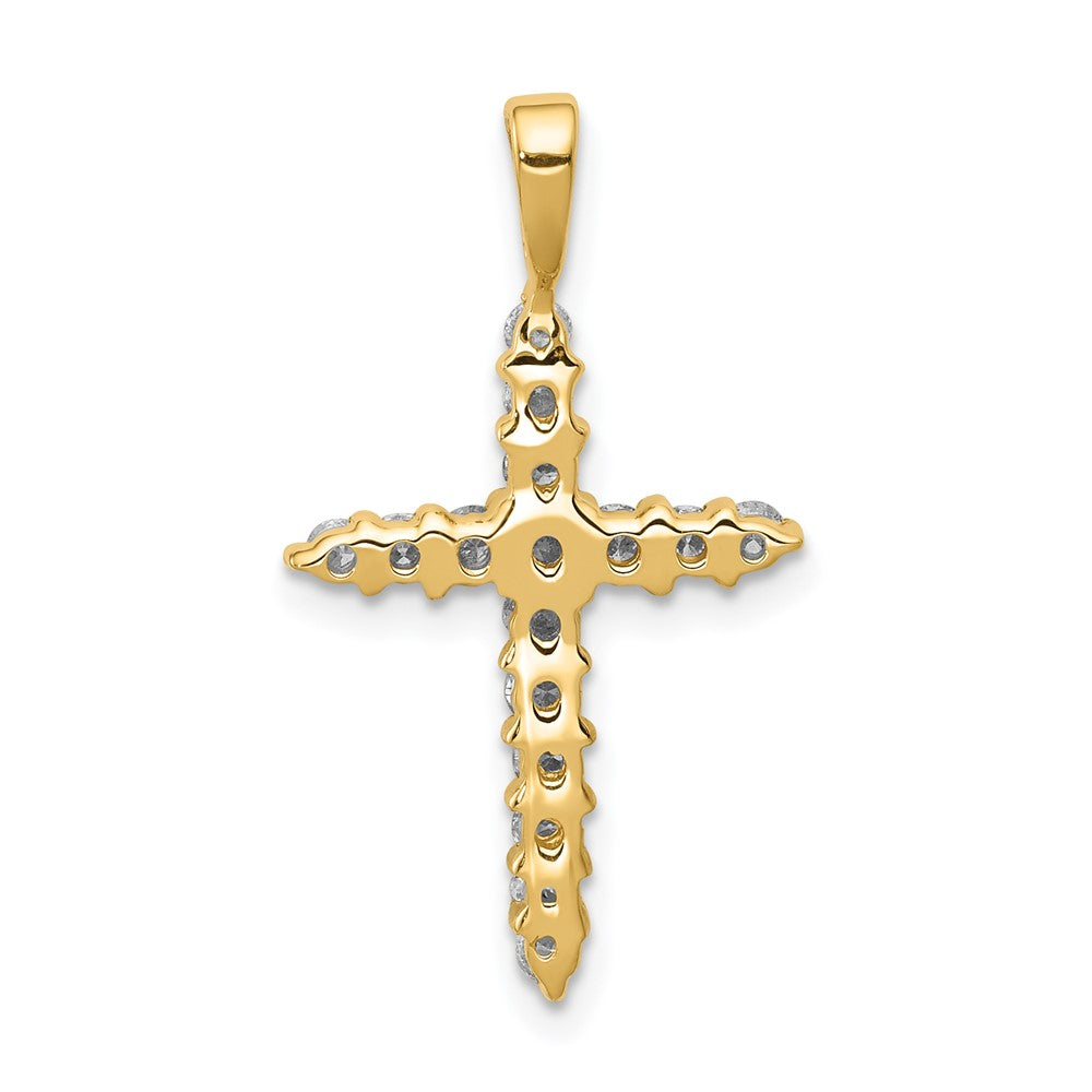 14k 1/2 carat Lab Grown Diamond VS/SI+ G+ Complete Cross Pendant