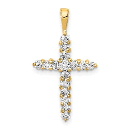 14k 1/2 carat Lab Grown Diamond VS/SI+ G+ Complete Cross Pendant