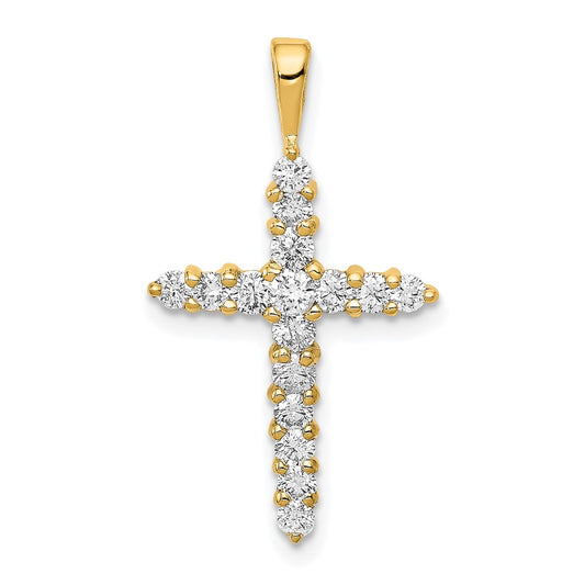 14k 1/2 carat Lab Grown Diamond VS/SI+ G+ Complete Cross Pendant