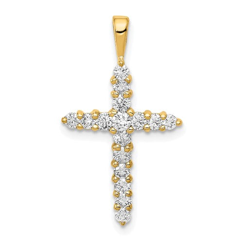 14k 1/2 carat Lab Grown Diamond VS/SI+ G+ Complete Cross Pendant