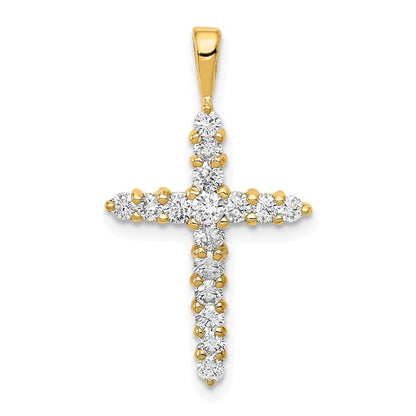 14k 1/2 carat Lab Grown Diamond VS/SI+ G+ Complete Cross Pendant