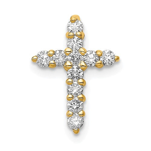 14k 1/3 carat Lab Grown Diamond VS/SI+ G+ Complete Cross Chain Slide Pendant