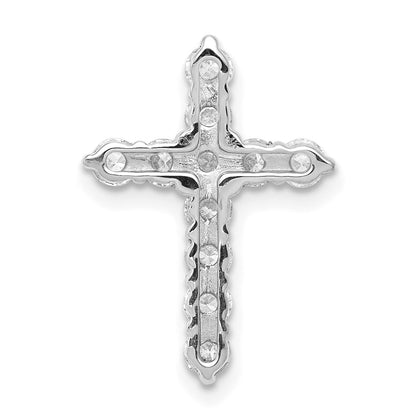 LGGC  14k White Gold 3/4 carat Lab Grown Diamond VS/SI+ G+ Complete Cross Chain Slide Pendant