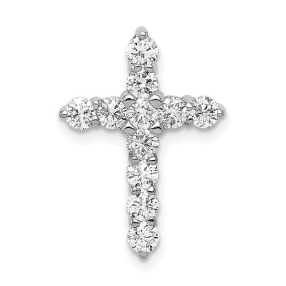 LGGC  14k White Gold 3/4 carat Lab Grown Diamond VS/SI+ G+ Complete Cross Chain Slide Pendant