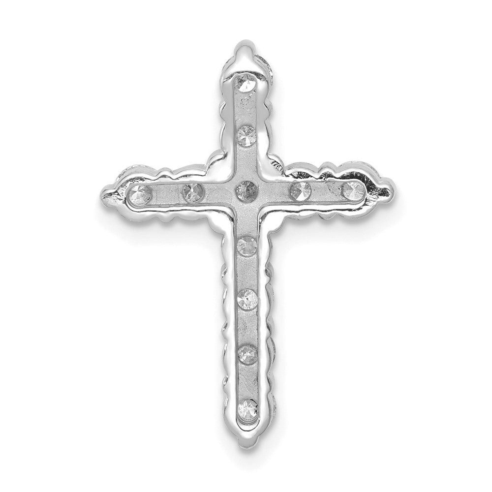 LGGC  14k White Gold 1 carat Lab Grown Diamond VS/SI+ G+ Complete Cross Chain Slide Pendant