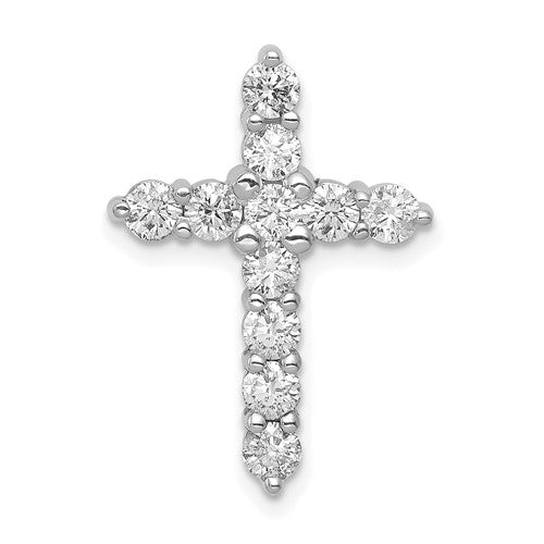 LGGC  14k White Gold 1 carat Lab Grown Diamond VS/SI+ G+ Complete Cross Chain Slide Pendant