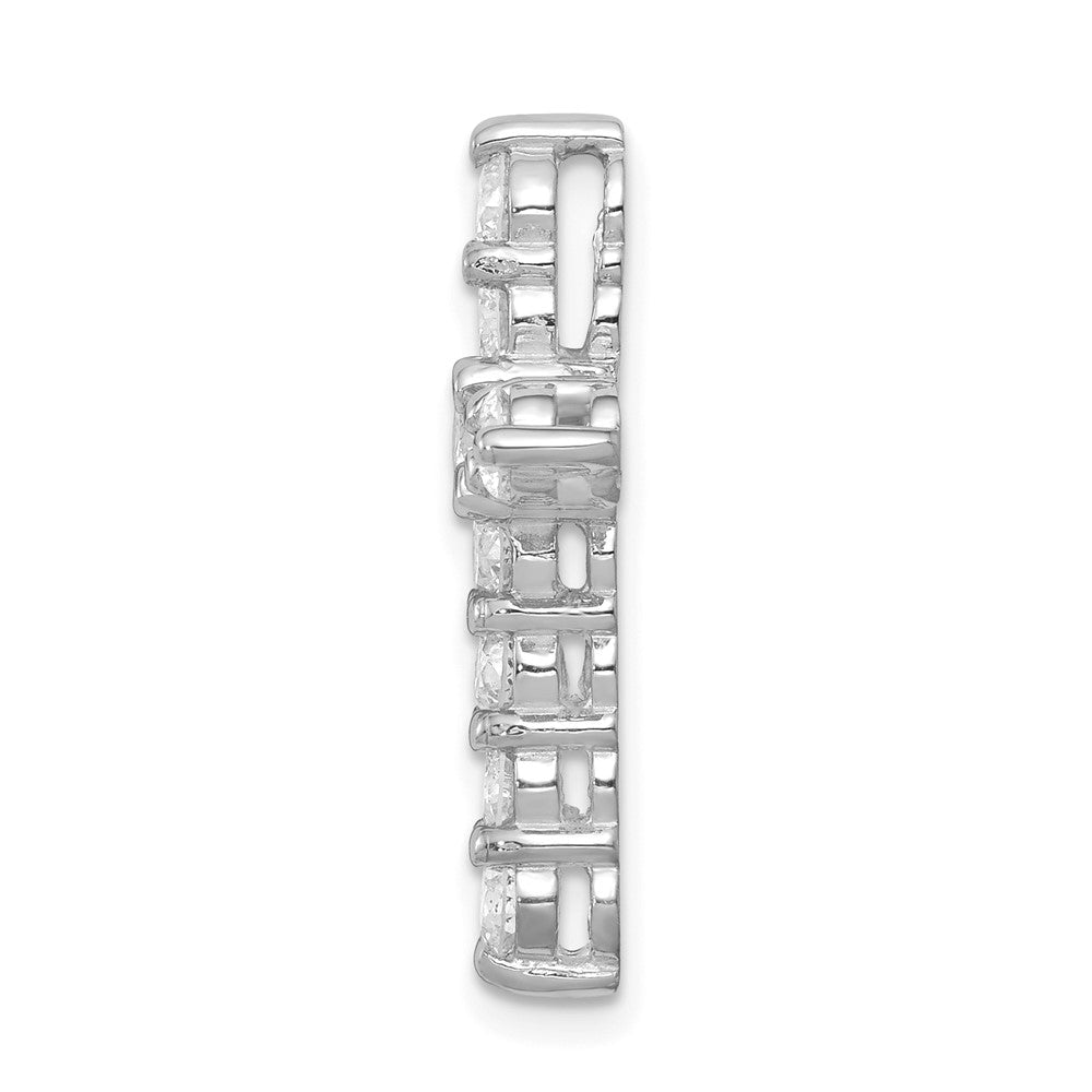 LGGC 14k White Gold 1 1/4 carat Lab Grown Diamond VS/SI+ G+ Complete Cross Chain Slide Pendant