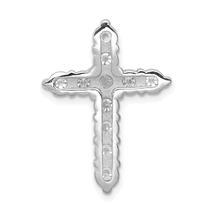 LGGC 14k White Gold 1 1/4 carat Lab Grown Diamond VS/SI+ G+ Complete Cross Chain Slide Pendant