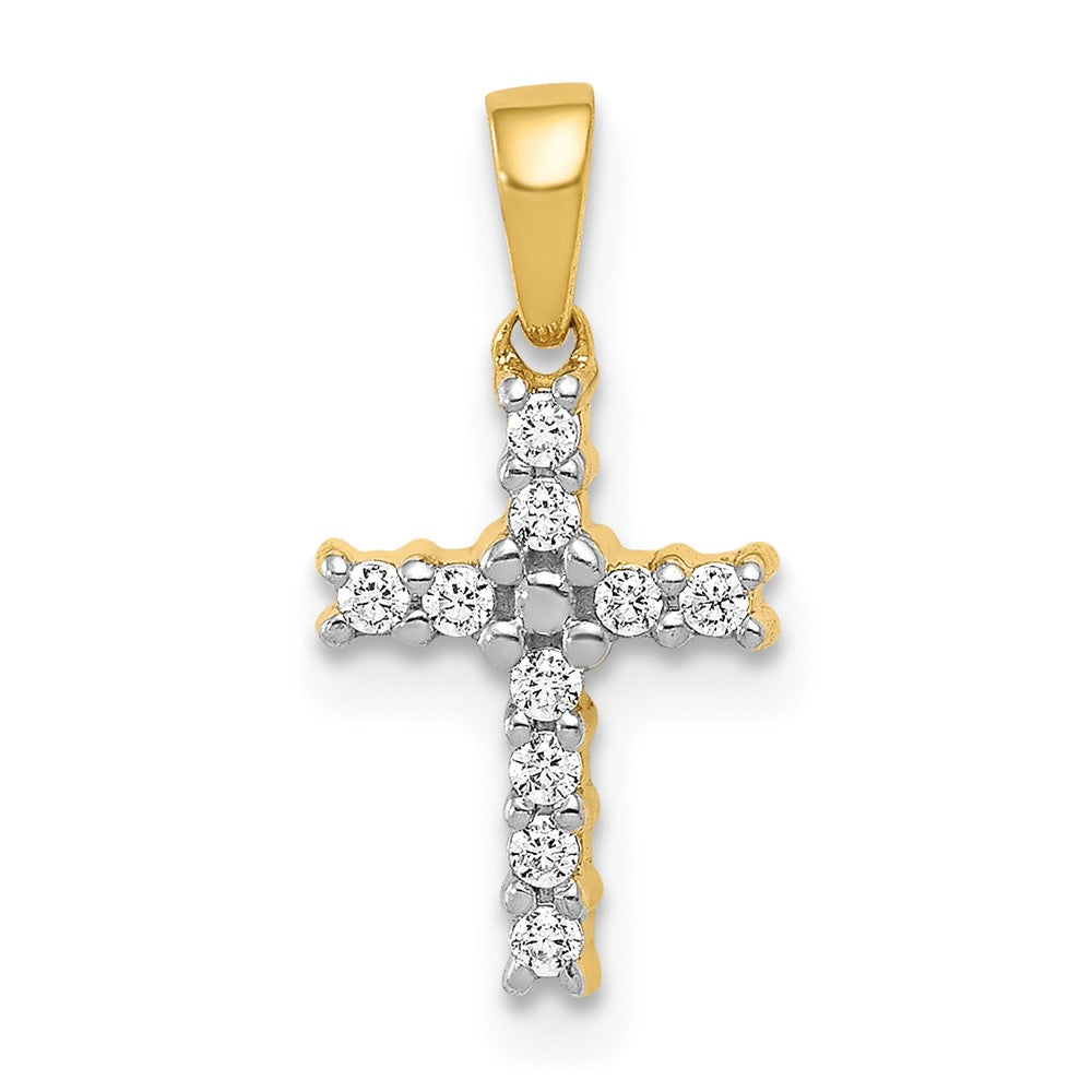 LGYP 14k 1/10 carat Lab Grown Diamond VS/SI+ G+ Complete Latin Cross Pendant
