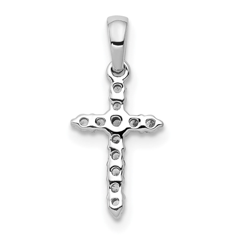 LGWP 14k White Gold 1/10 carat Lab Grown Diamond VS/SI+ G+ Complete Cross Pendant