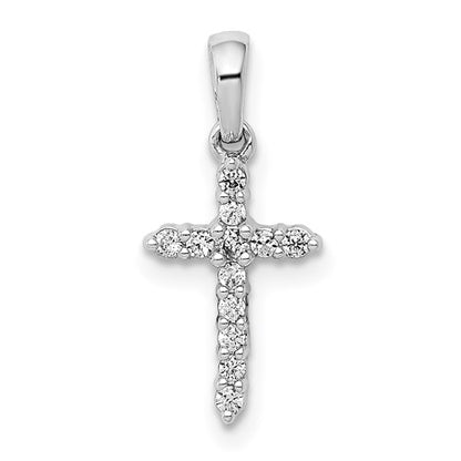 LGWP 14k White Gold 1/10 carat Lab Grown Diamond VS/SI+ G+ Complete Cross Pendant