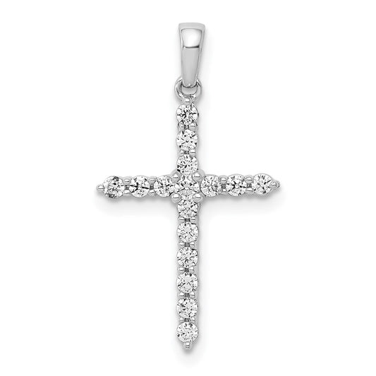 LGWP 14k White Gold 1/4 carat Lab Grown Diamond VS/SI+ G+ Complete Cross Pendant